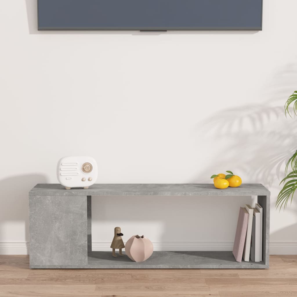 tv-bord 100x24x32 cm konstrueret træ betongrå