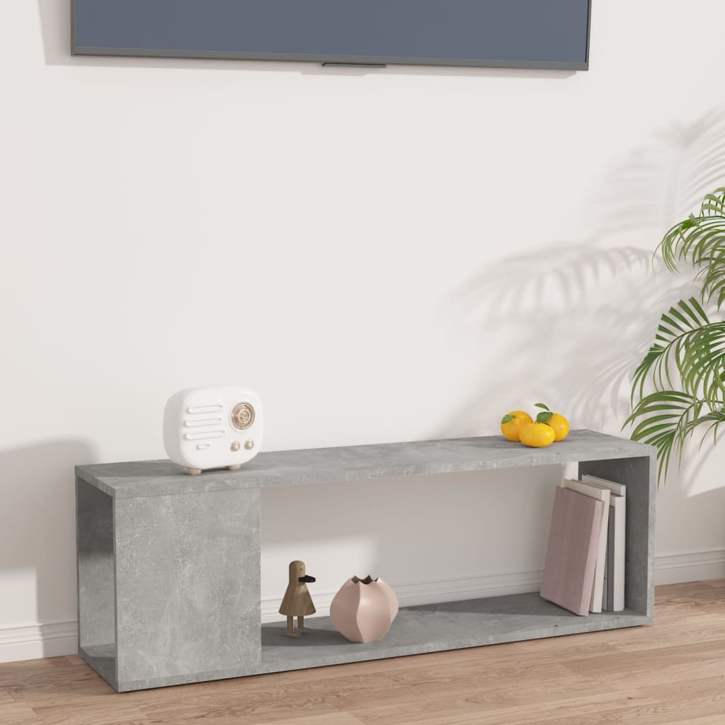 tv-bord 100x24x32 cm konstrueret træ betongrå
