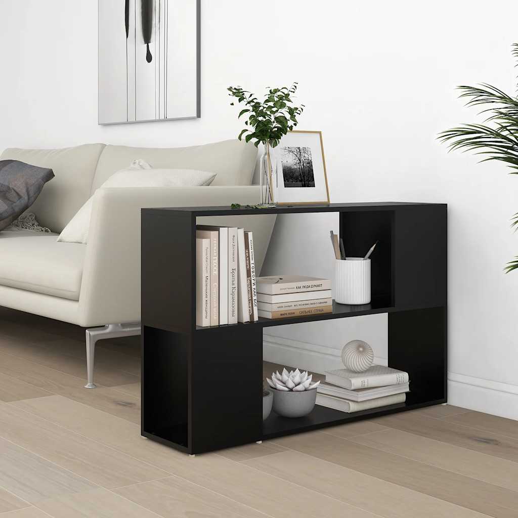 bogreol 100x24x63 cm konstrueret træ sort