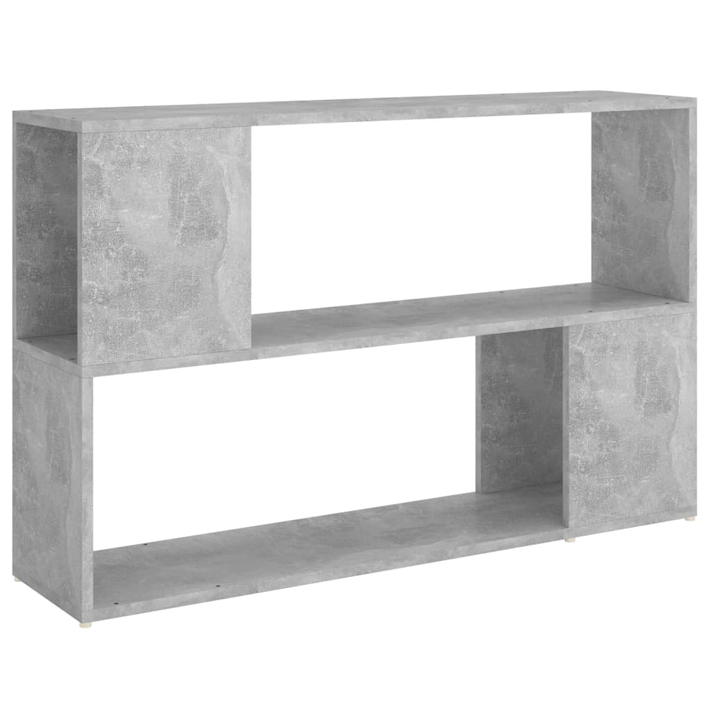 bogreol 100x24x63 cm konstrueret træ betongrå