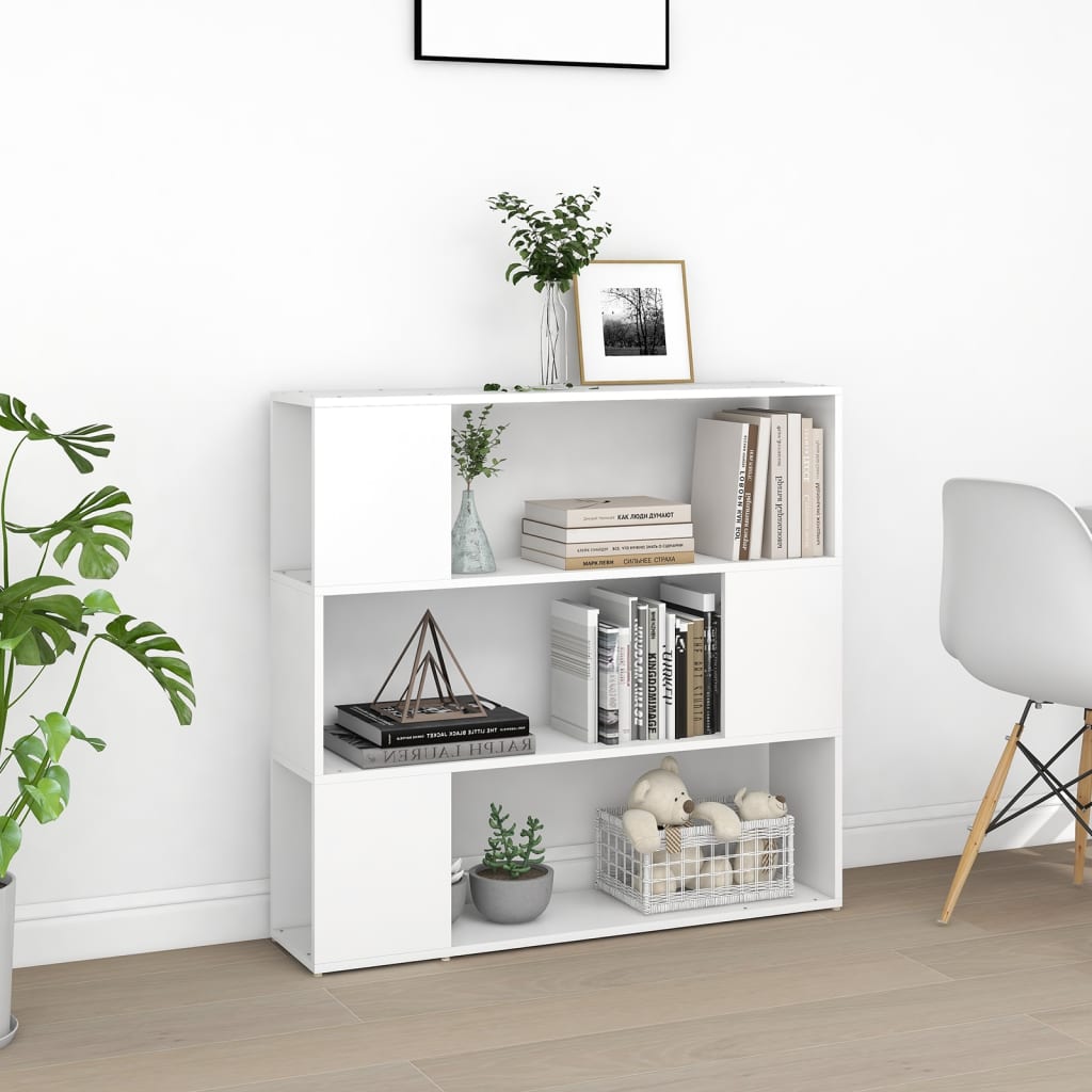 bogreol/rumdeler 100x24x94 cm hvid