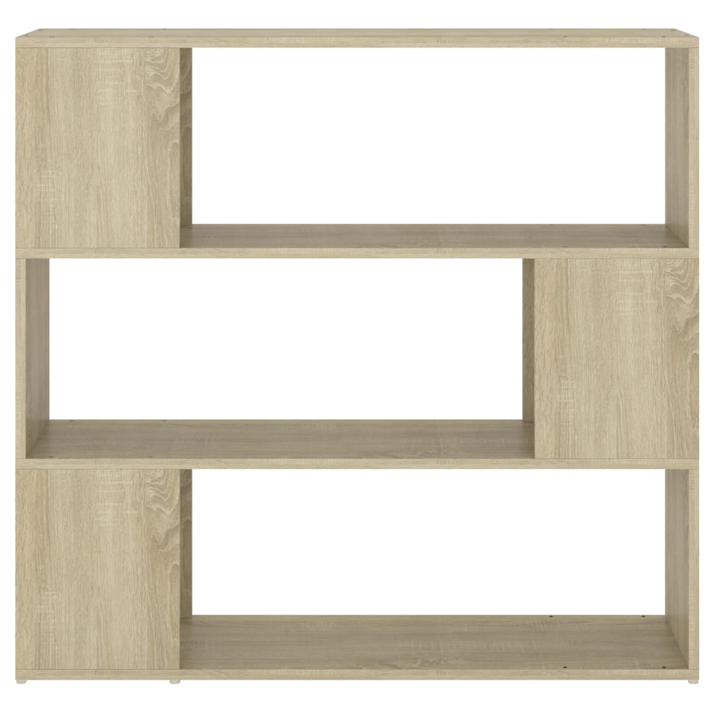 bogreol/rumdeler 100x24x94 cm konstrueret træ sonoma-eg