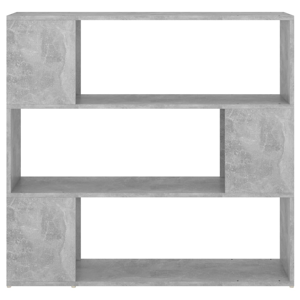 bogreol/rumdeler 100x24x94 cm konstrueret træ betongrå