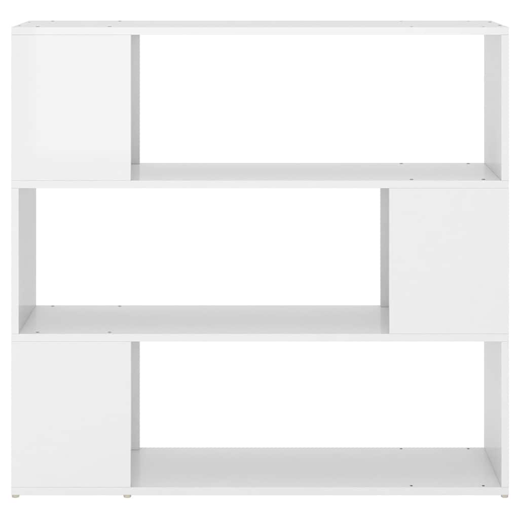 bogskab/rumdeler 100x24x94 cm konstrueret træ hvid højglans