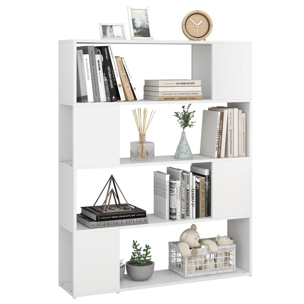 bogskab/rumdeler 100x24x124 cm konstrueret træ hvid