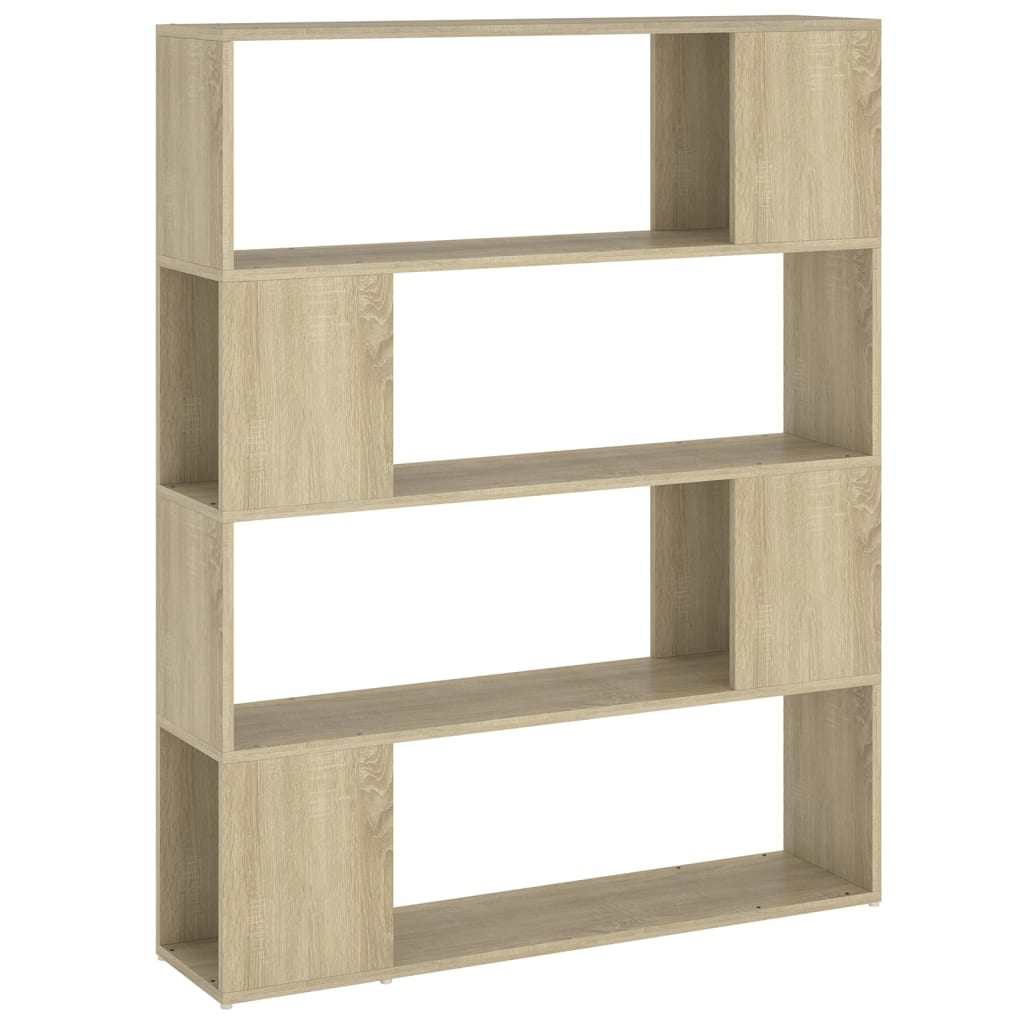 bogskab/rumdeler 100x24x124 cm konstrueret træ sonoma-eg