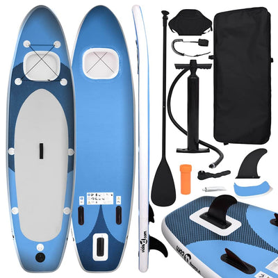 oppusteligt paddleboardsæt 300x76x10 cm havblå