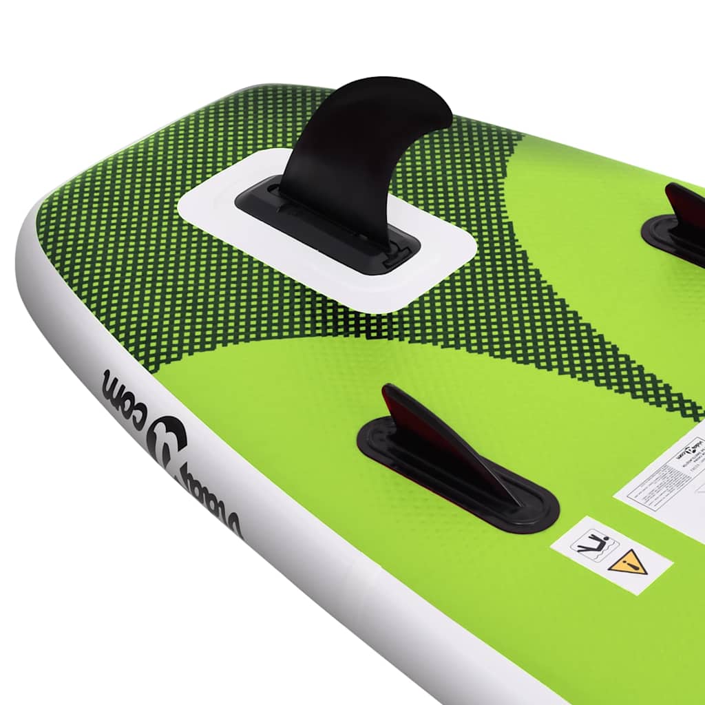 oppusteligt paddleboardsæt 300x76x10 cm grøn