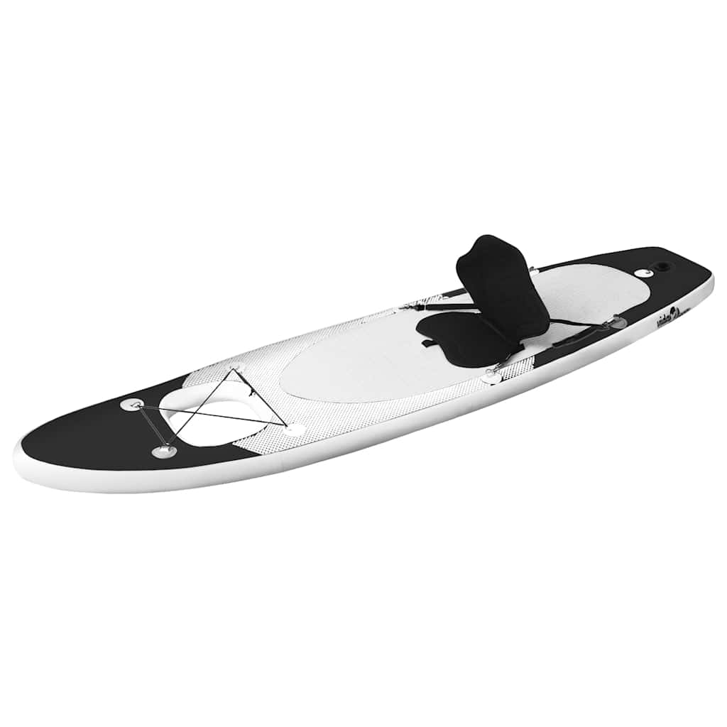 oppusteligt paddleboardsæt 300x76x10 cm sort