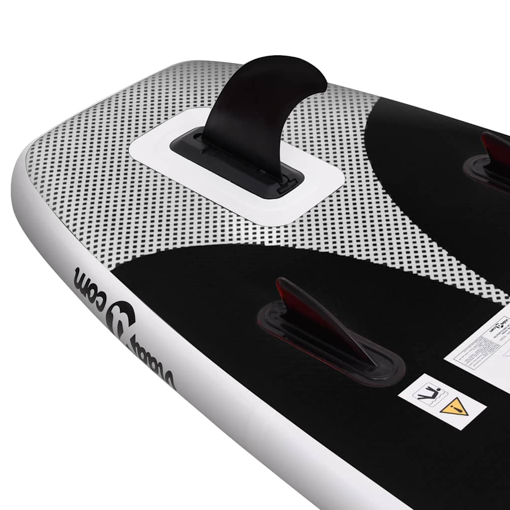 oppusteligt paddleboardsæt 300x76x10 cm sort