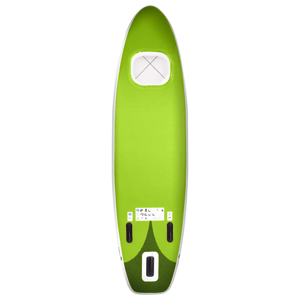 oppusteligt paddleboardsæt 330x76x10 cm grøn