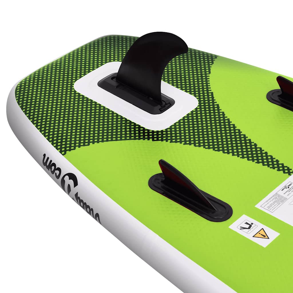 oppusteligt paddleboardsæt 330x76x10 cm grøn