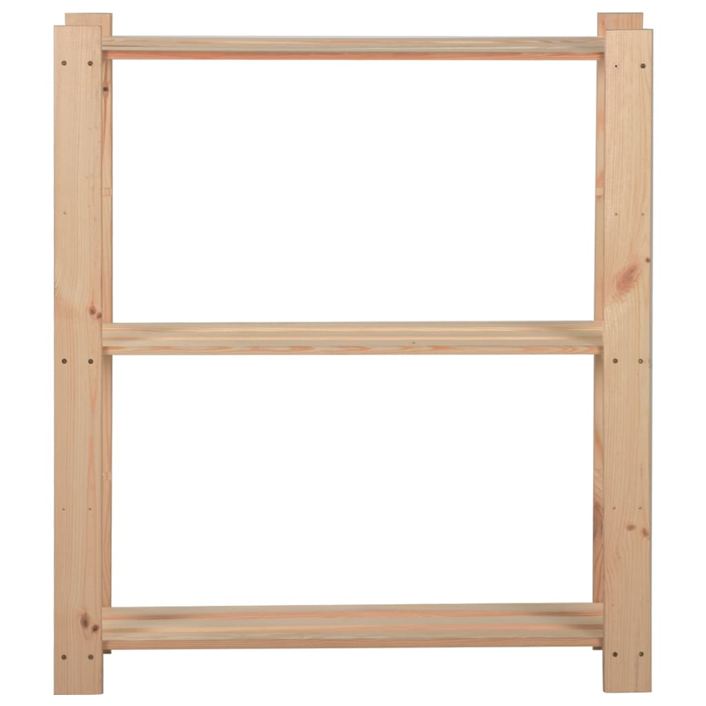 opbevaringsreol i 3 niveauer 80x28,5x90 cm massivt fyrretræ