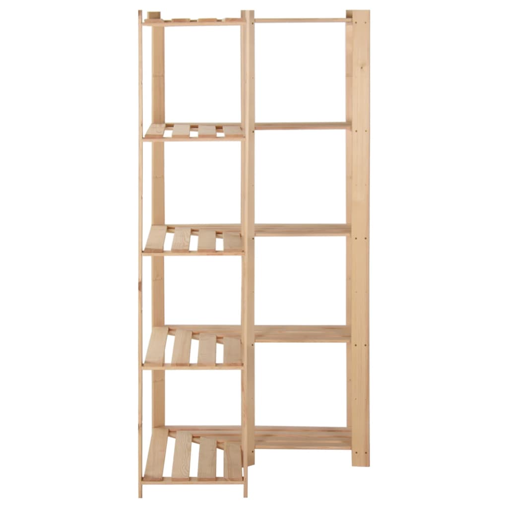 hjørnereol i 5 niveauer 82,5x82,5x170 cm massivt fyrretræ