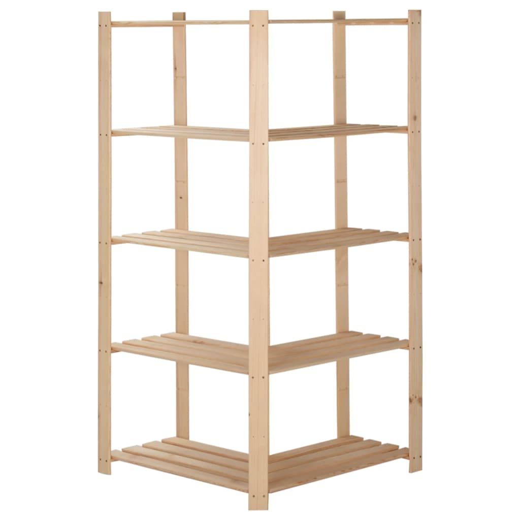 hjørnereol i 5 niveauer 82,5x82,5x170 cm massivt fyrretræ