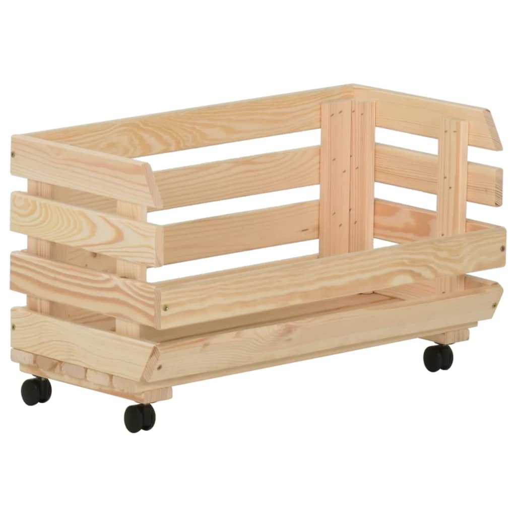 grøntsagsvogn 37x30x80 cm massiv fyrretræ