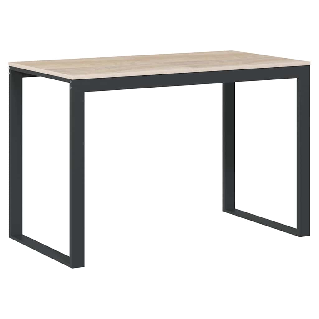 computerbord 110x60x73 cm spånplade sort og egetræ