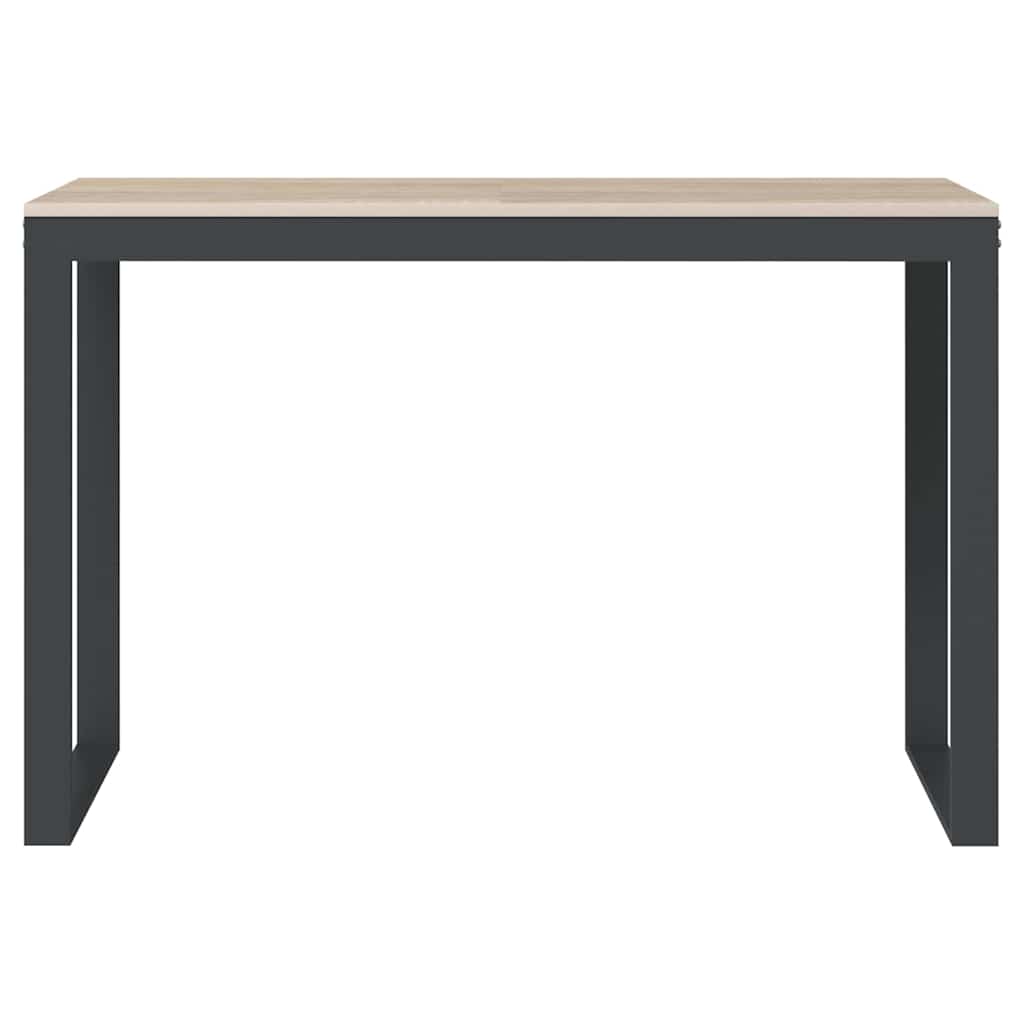 computerbord 110x60x73 cm spånplade sort og egetræ
