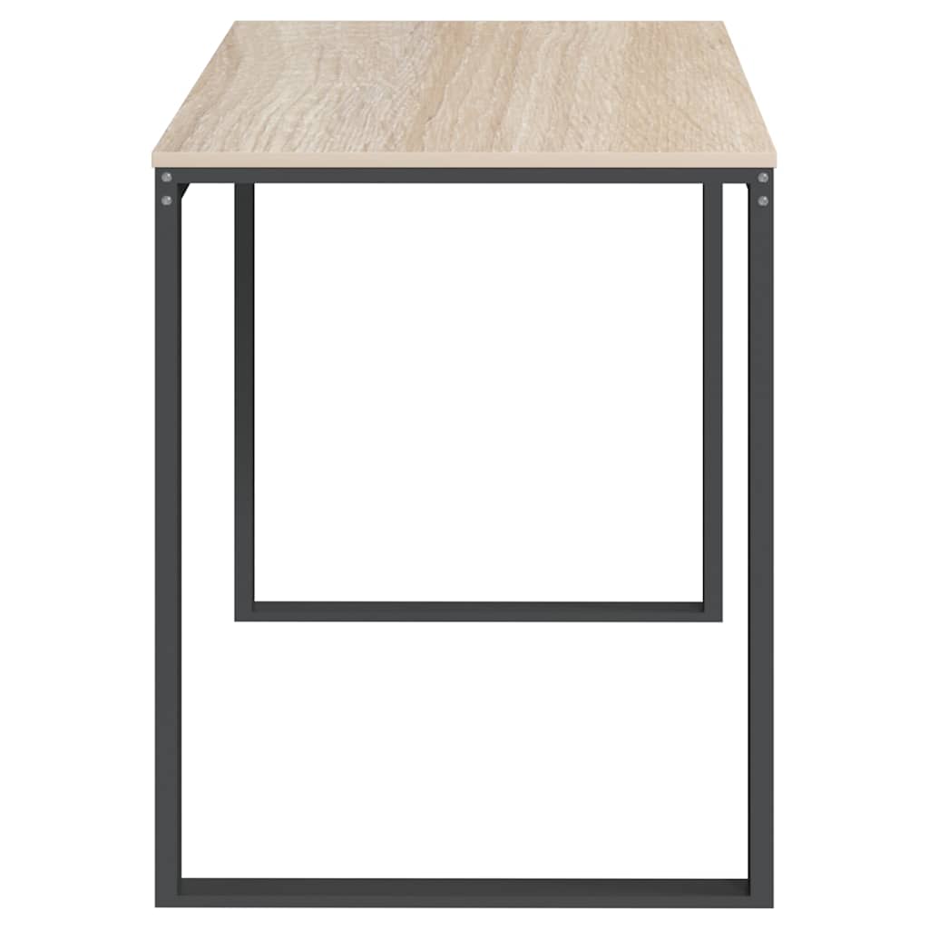 computerbord 110x60x73 cm spånplade sort og egetræ
