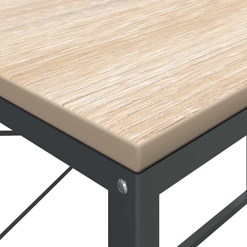 computerbord 110x60x70 cm konstrueret træ sort og egetræsfarvet