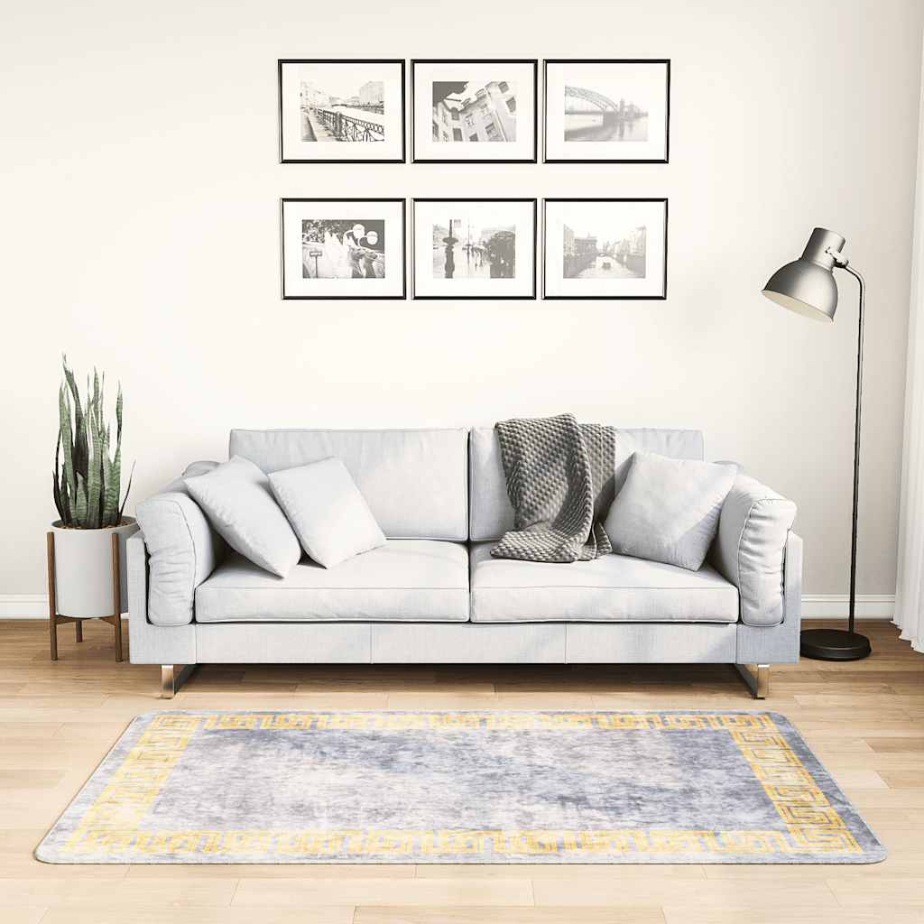 gulvtæppe 80x150 cm vaskbart grå