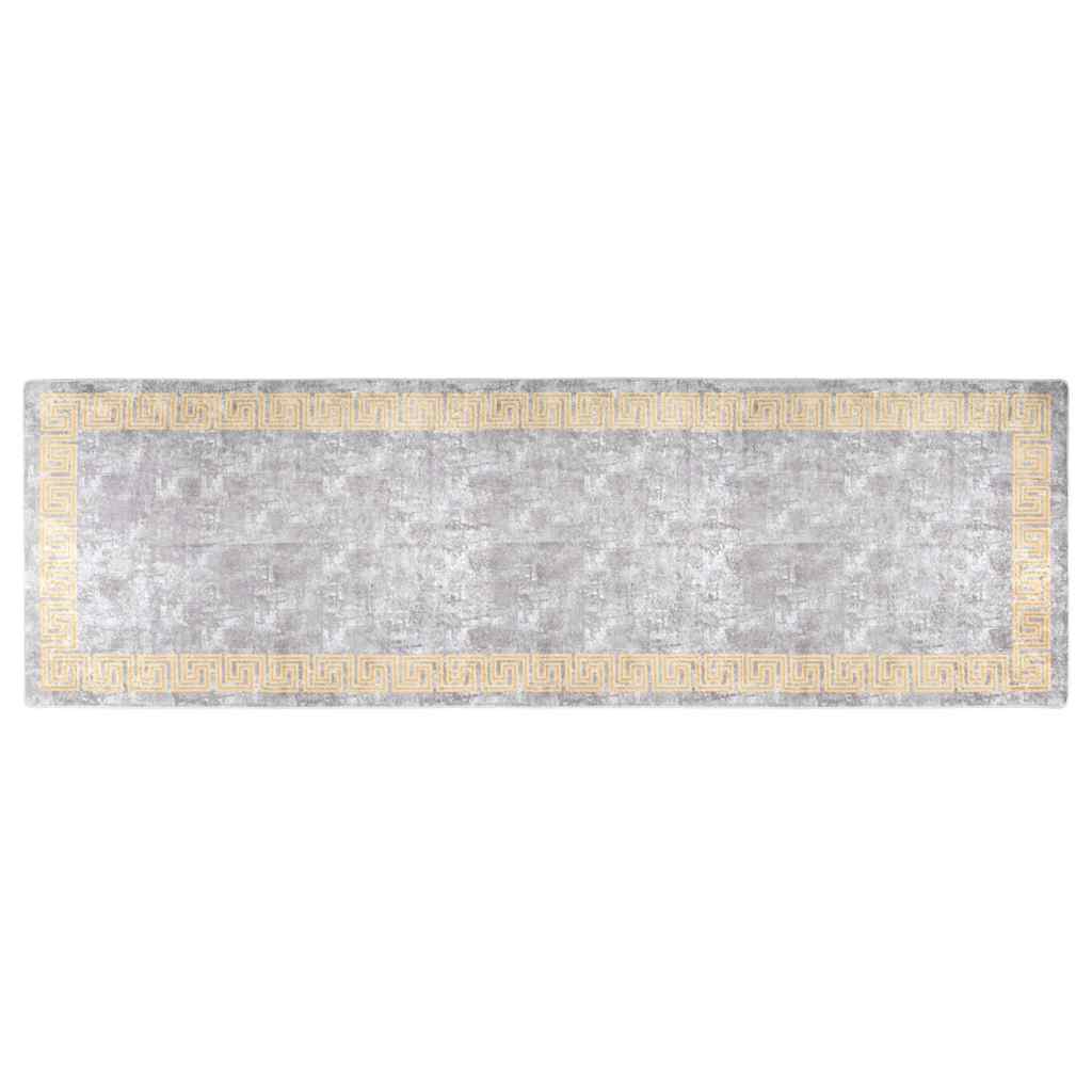 gulvtæppe 80x300 cm vaskbart grå