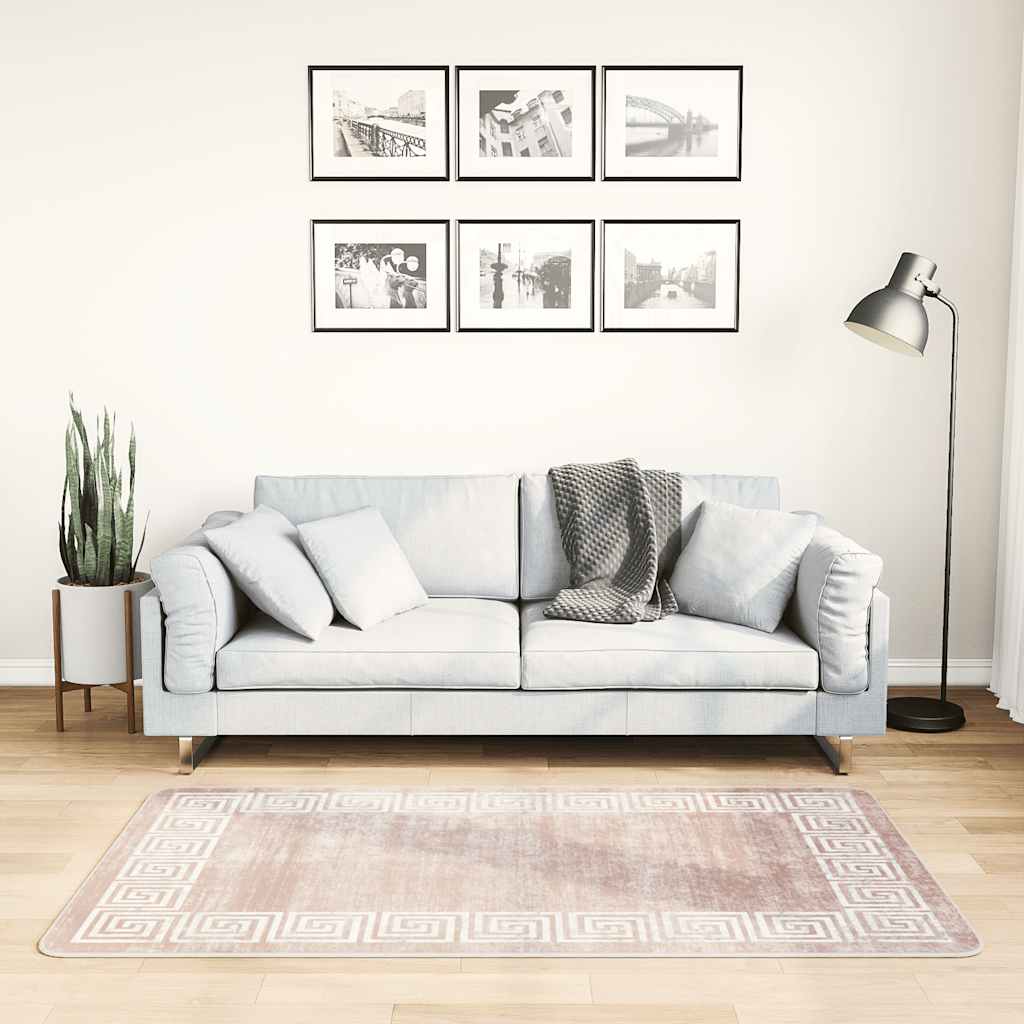 gulvtæppe 80x150 cm vaskbart beige
