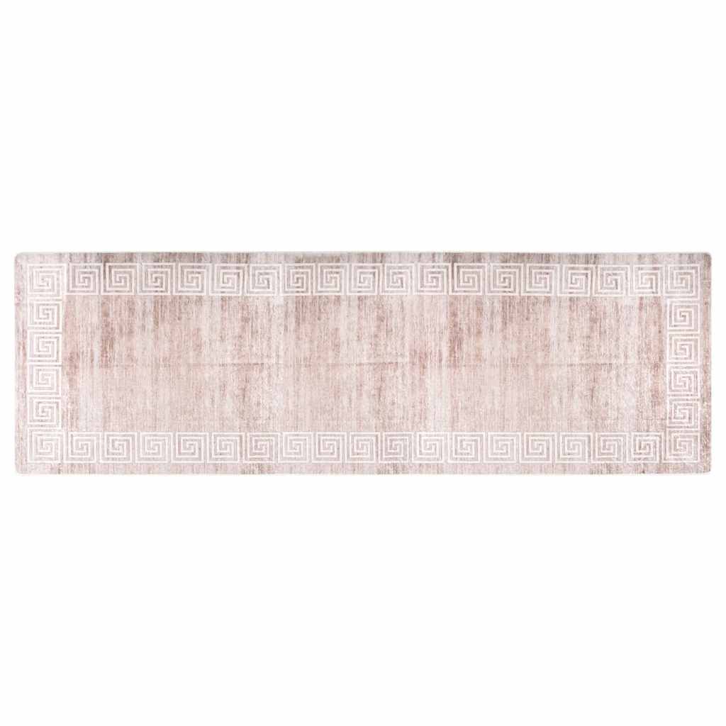 gulvtæppe 80x300 cm vaskbart beige