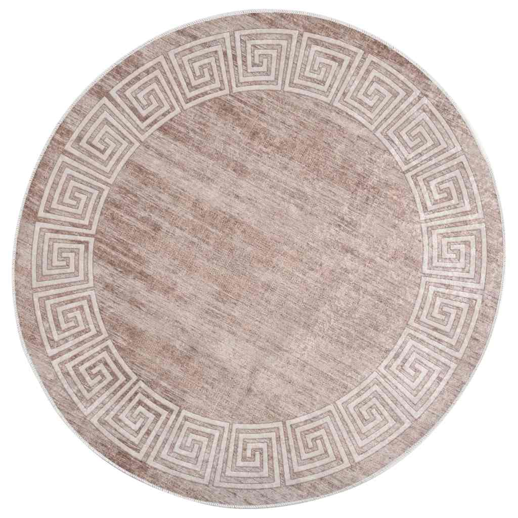 gulvtæppe 120 cm vaskbart beige