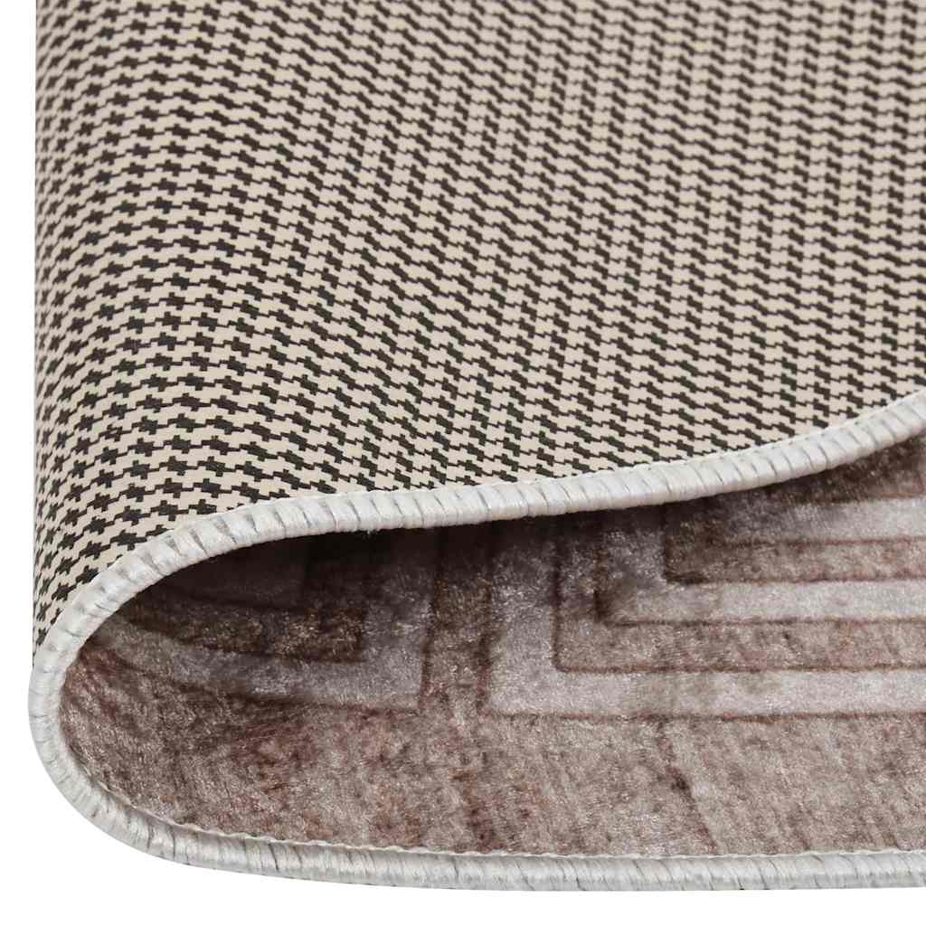 gulvtæppe 120 cm vaskbart beige