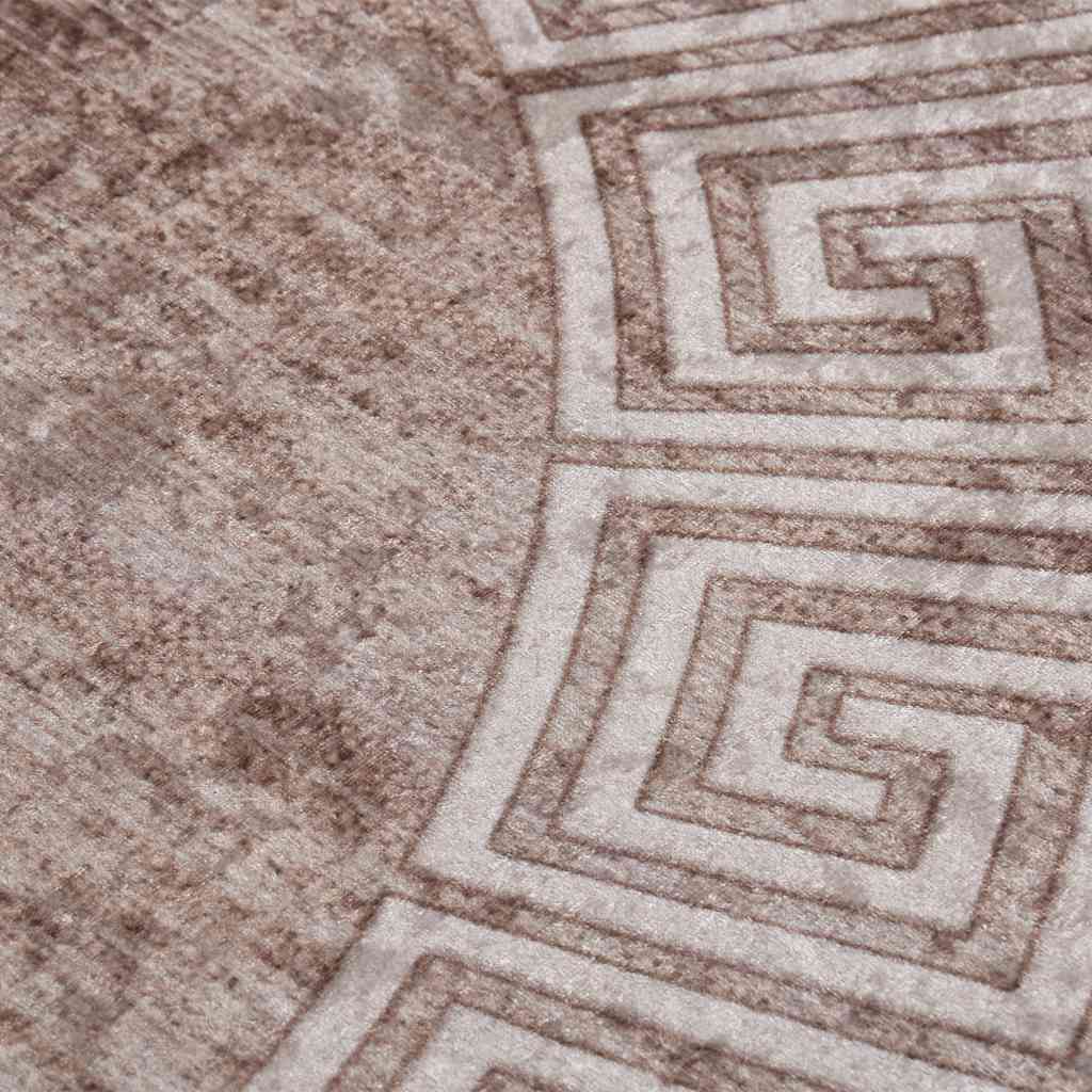 gulvtæppe 120 cm vaskbart beige
