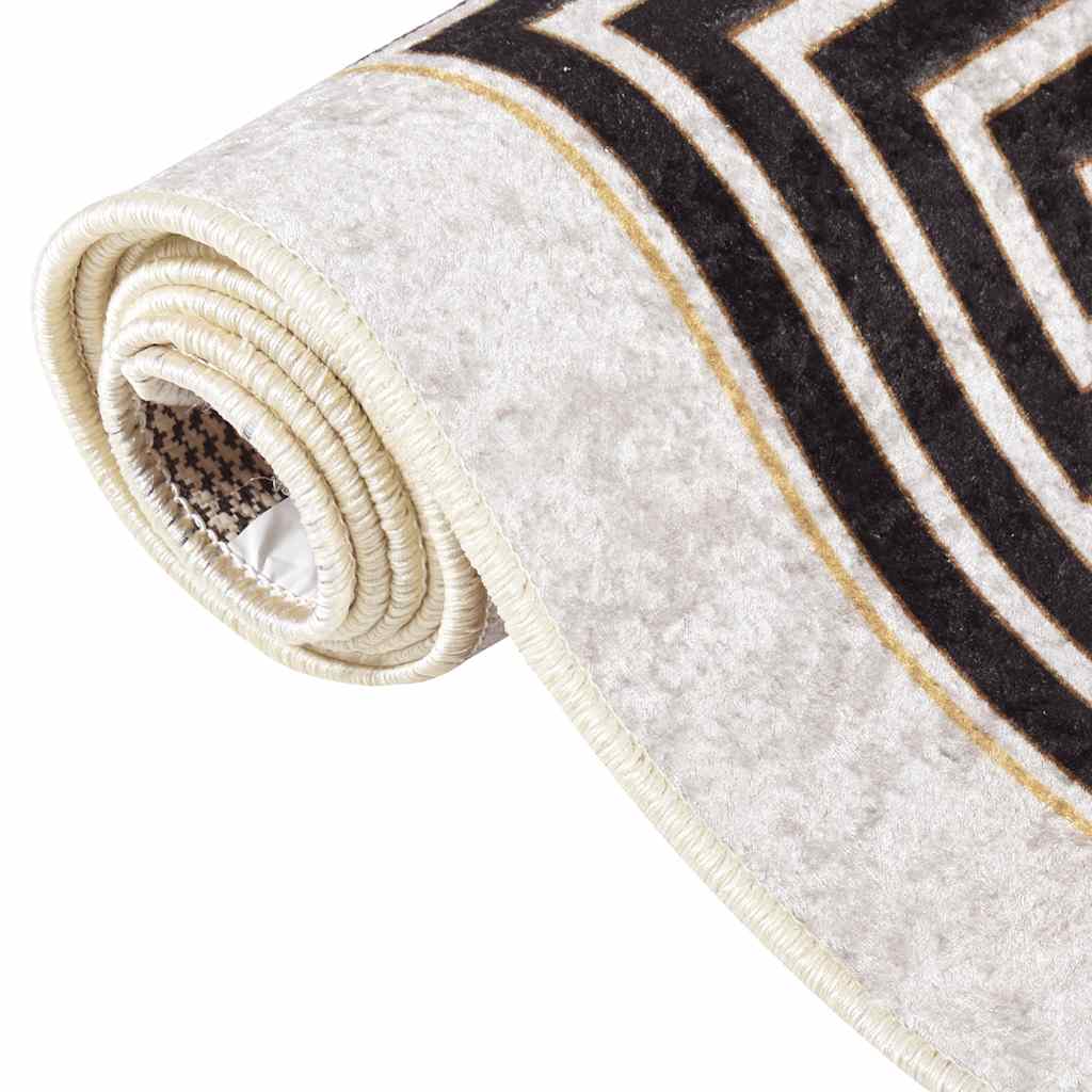 gulvtæppe 80x150 cm vaskbart lys beige