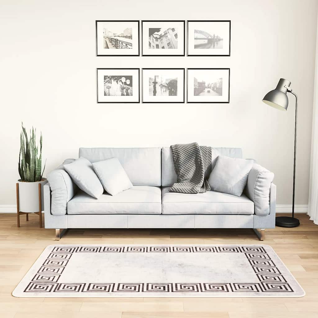 gulvtæppe 80x150 cm vaskbart lys beige