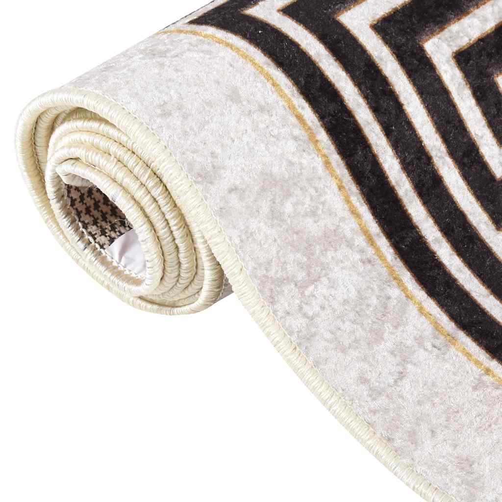 gulvtæppe 120x180 cm vaskbart lys beige