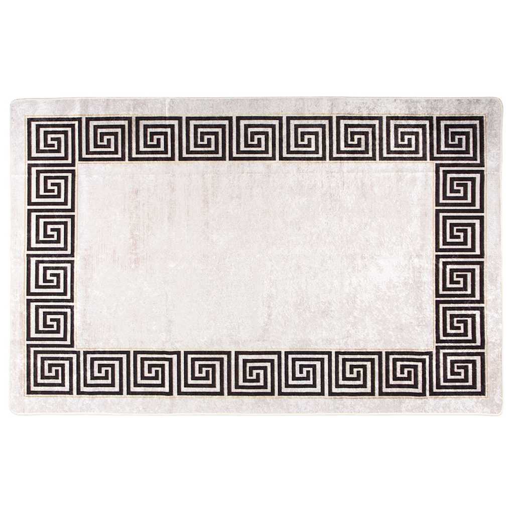 gulvtæppe 160x230 cm vaskbart lys beige