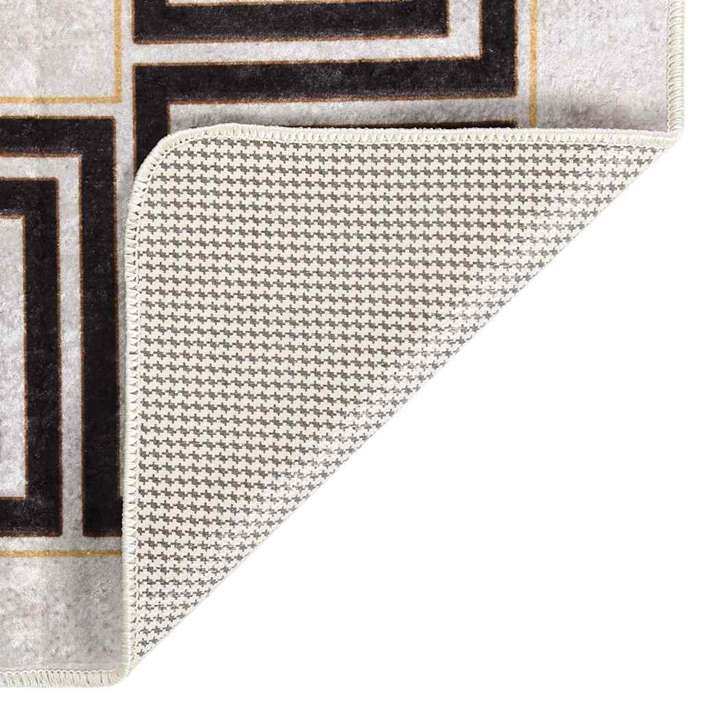gulvtæppe 160x230 cm vaskbart lys beige