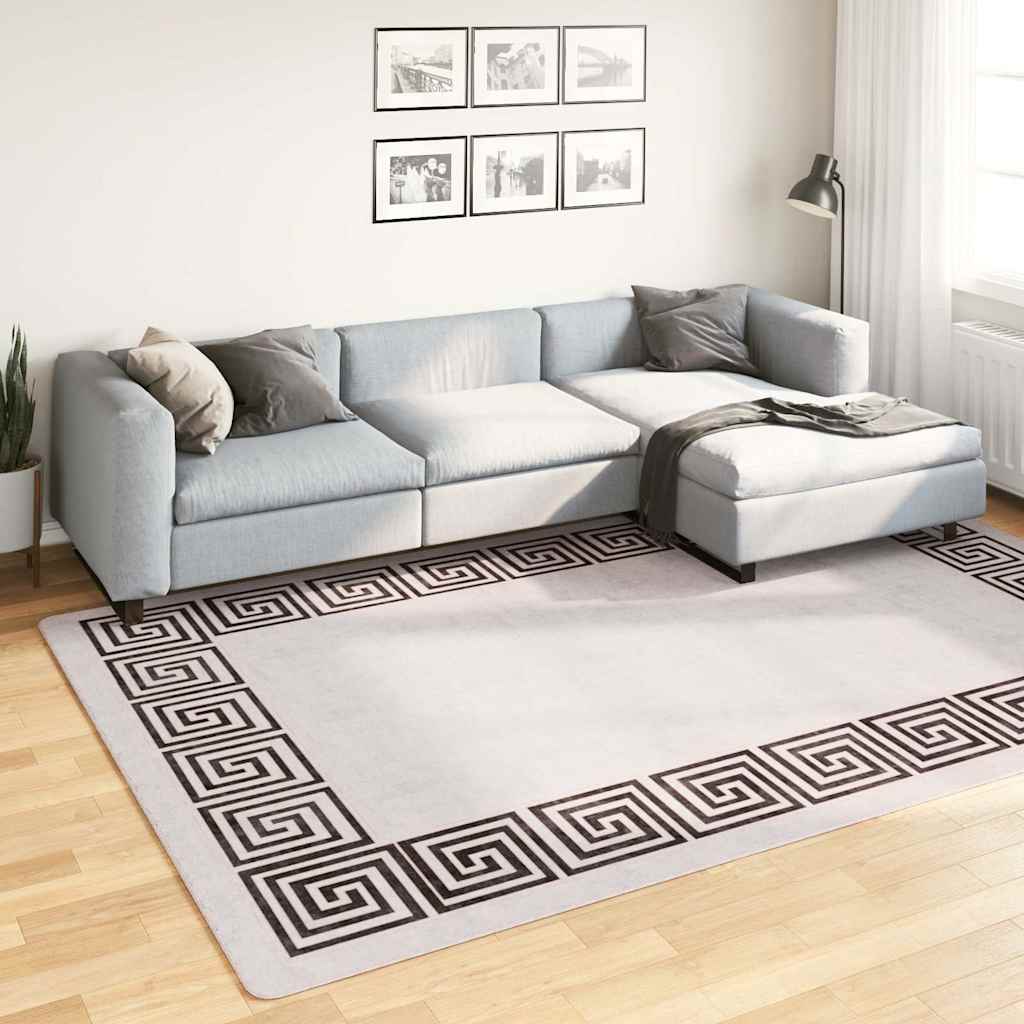 gulvtæppe 190x300 cm vaskbart lys beige