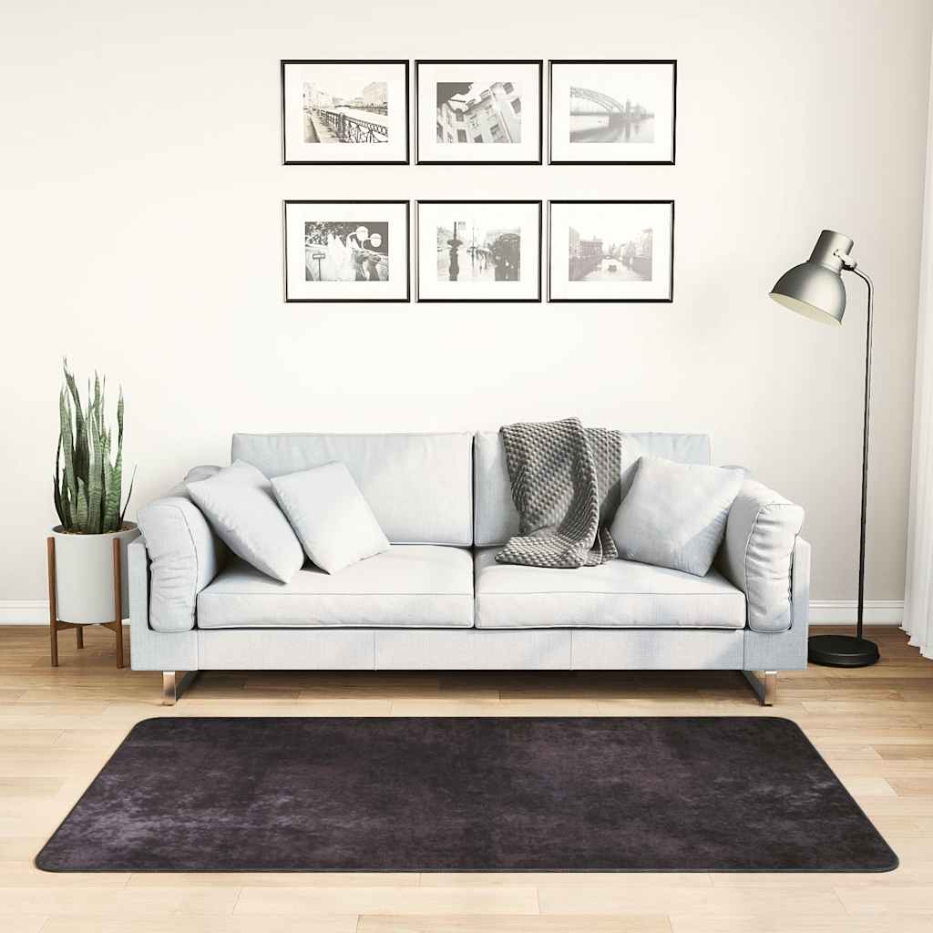 gulvtæppe 80x150 cm vaskbart antracitgrå