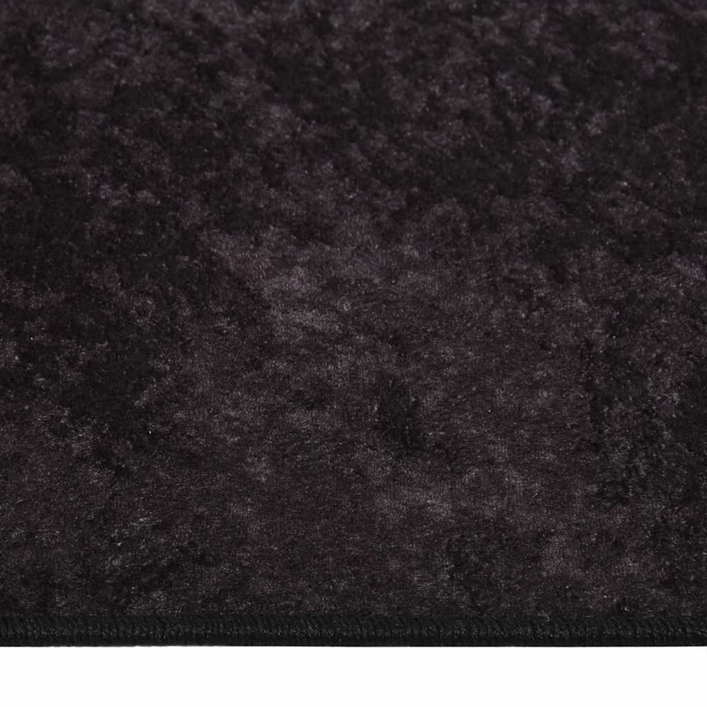 gulvtæppe 80x300 cm vaskbart antracitgrå
