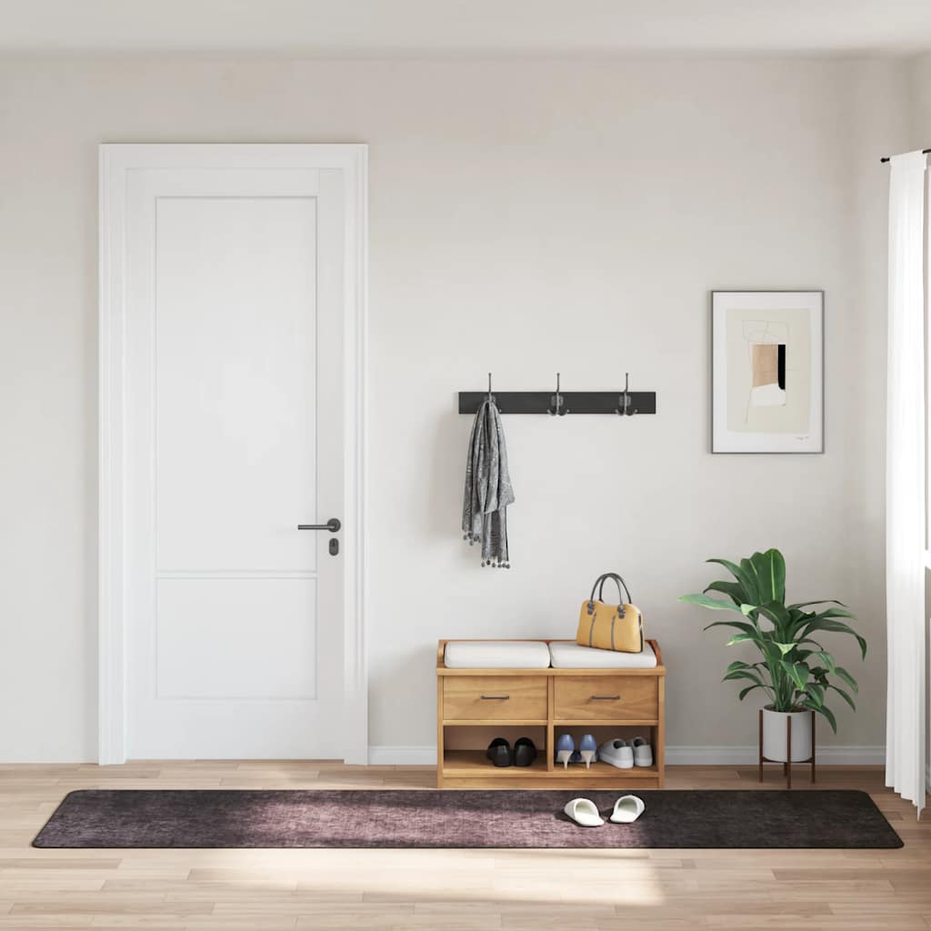 gulvtæppe 80x300 cm vaskbart antracitgrå