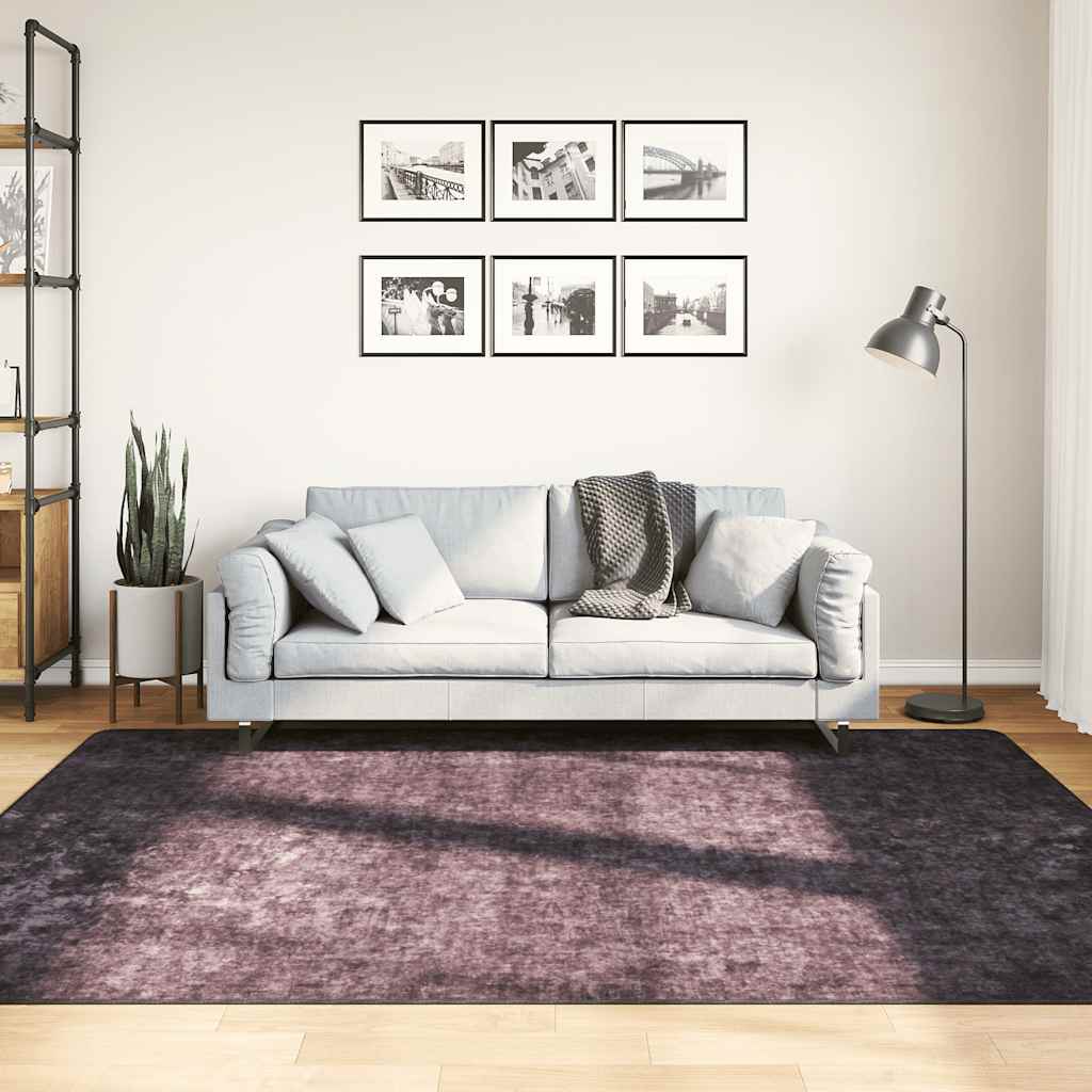 gulvtæppe 160x230 cm vaskbart antracitgrå