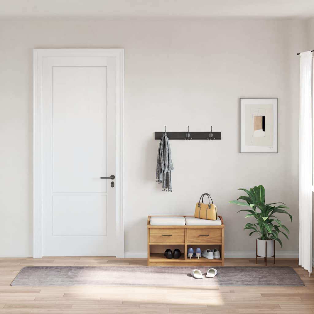 tæppe 80x300 cm vaskbart grå