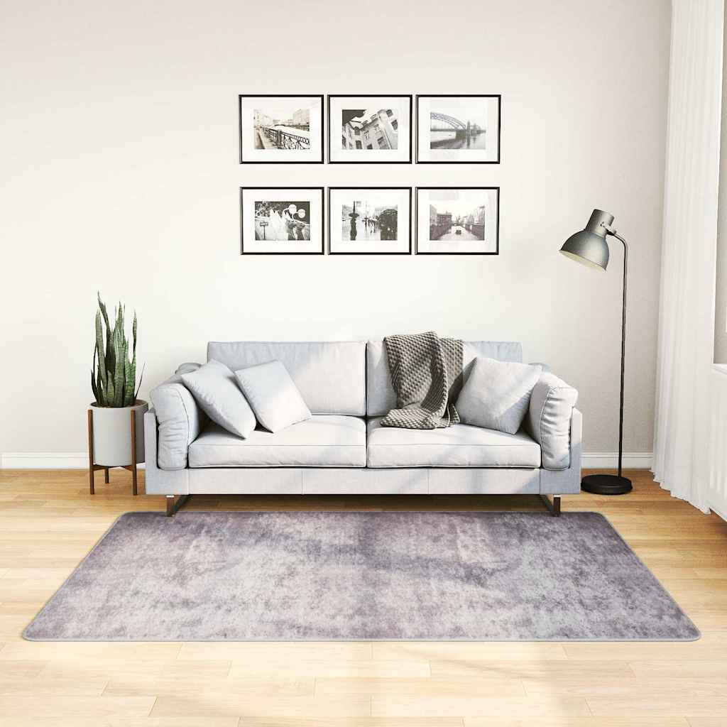 gulvtæppe 120x180 cm vaskbart grå