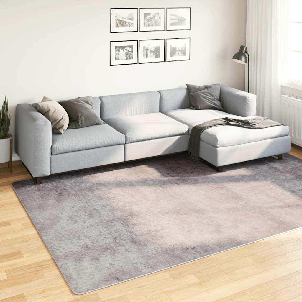 gulvtæppe 190x300 cm vaskbart grå