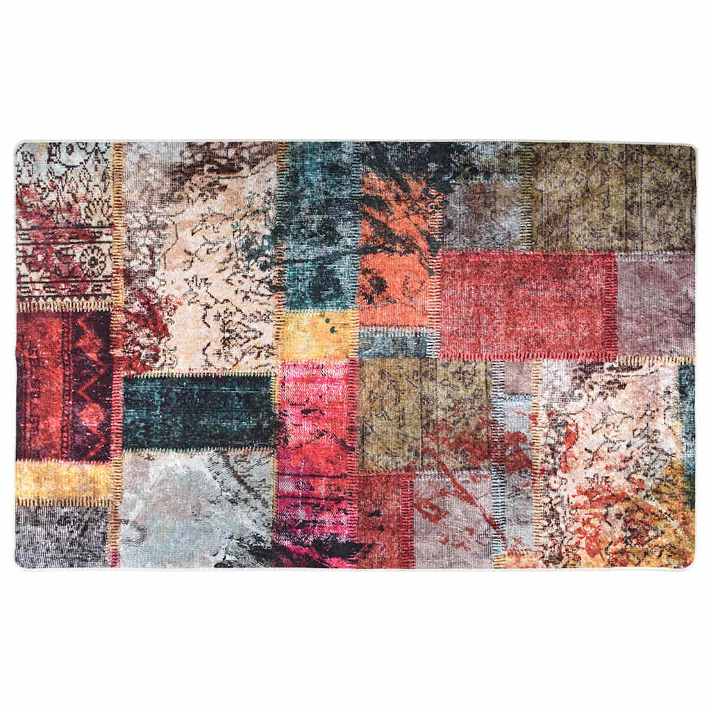 gulvtæppe 160x230 cm vaskbart patchworkdesign