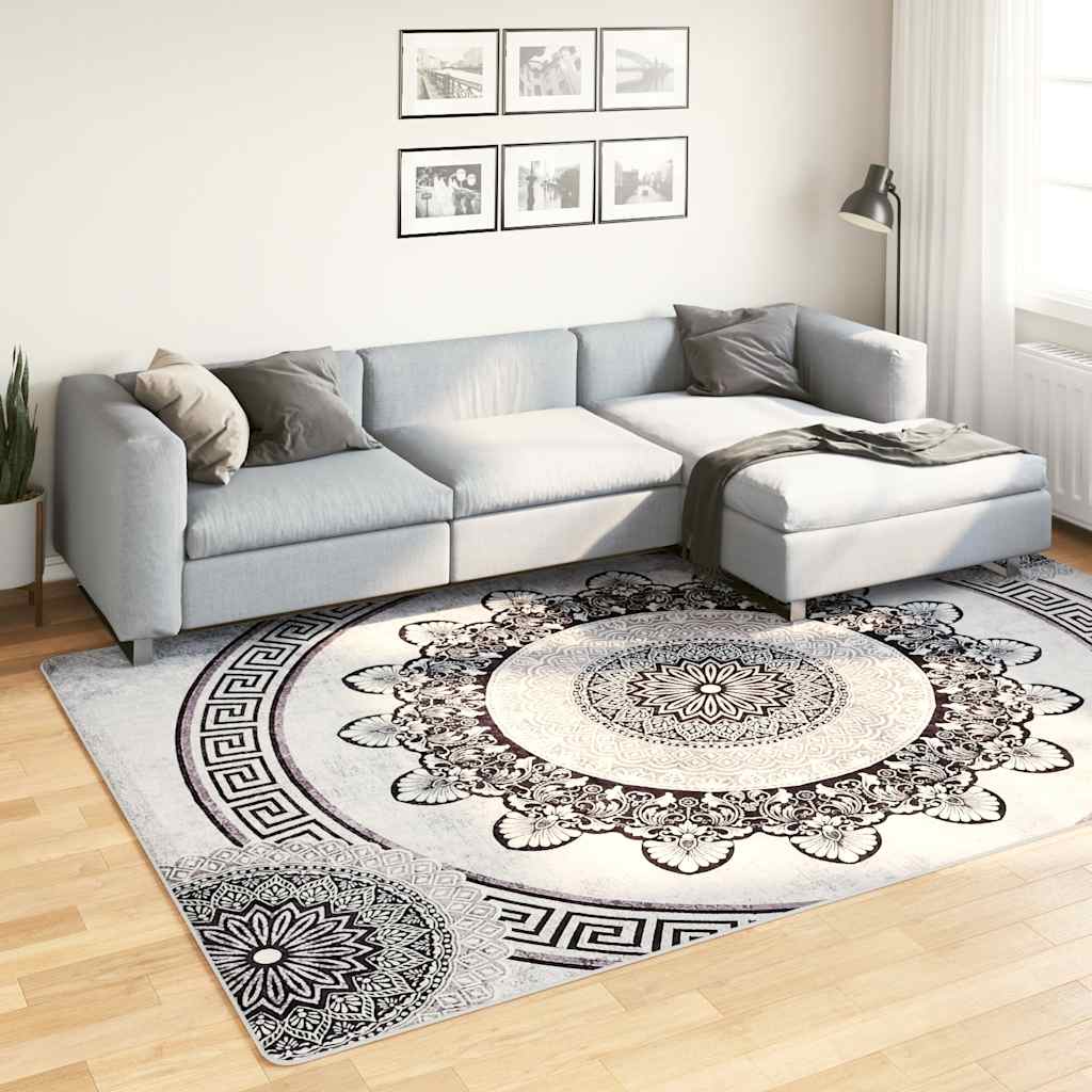 gulvtæppe 190x300 cm vaskbart flerfarvet