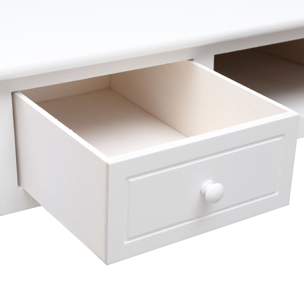 skrivebord 108x45x76 cm massivt kejsertræ hvid