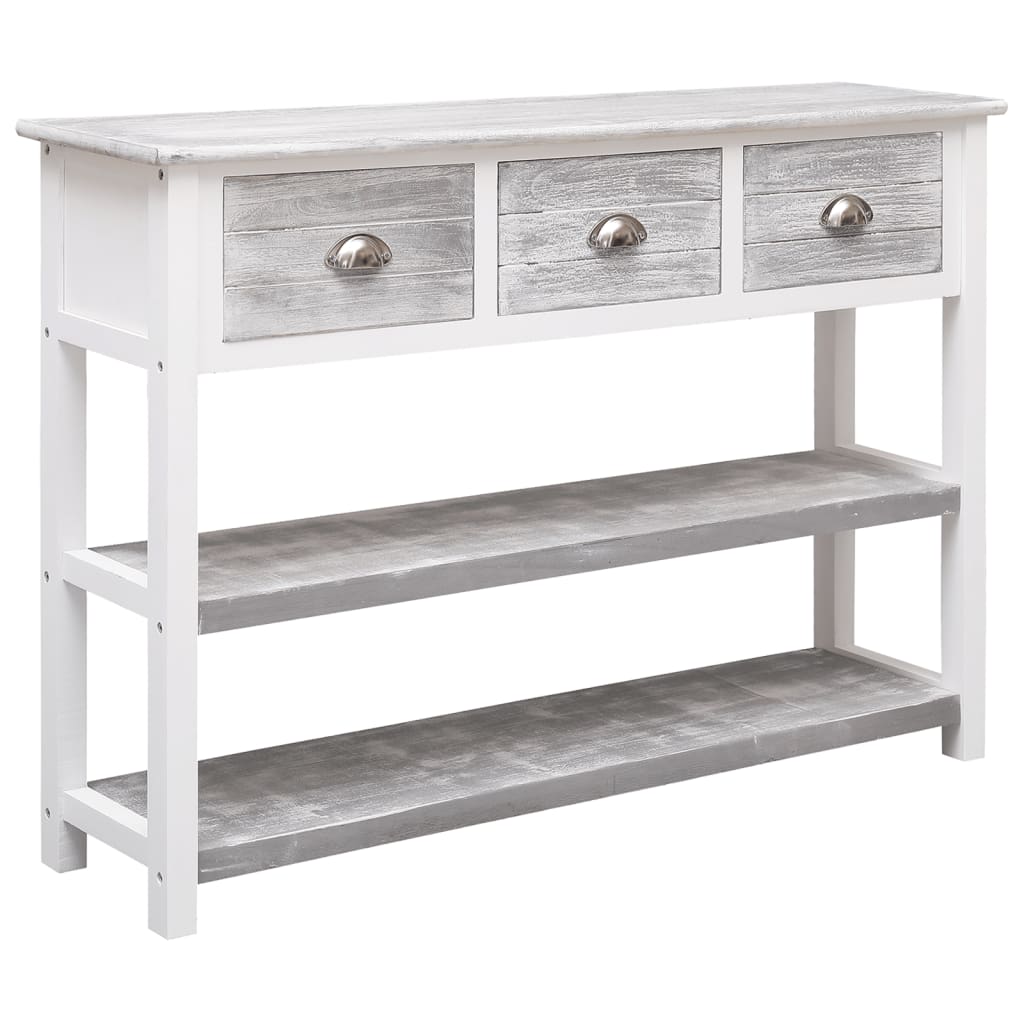 skænk 108x30x76 cm massivt kejsertræ antikgrå