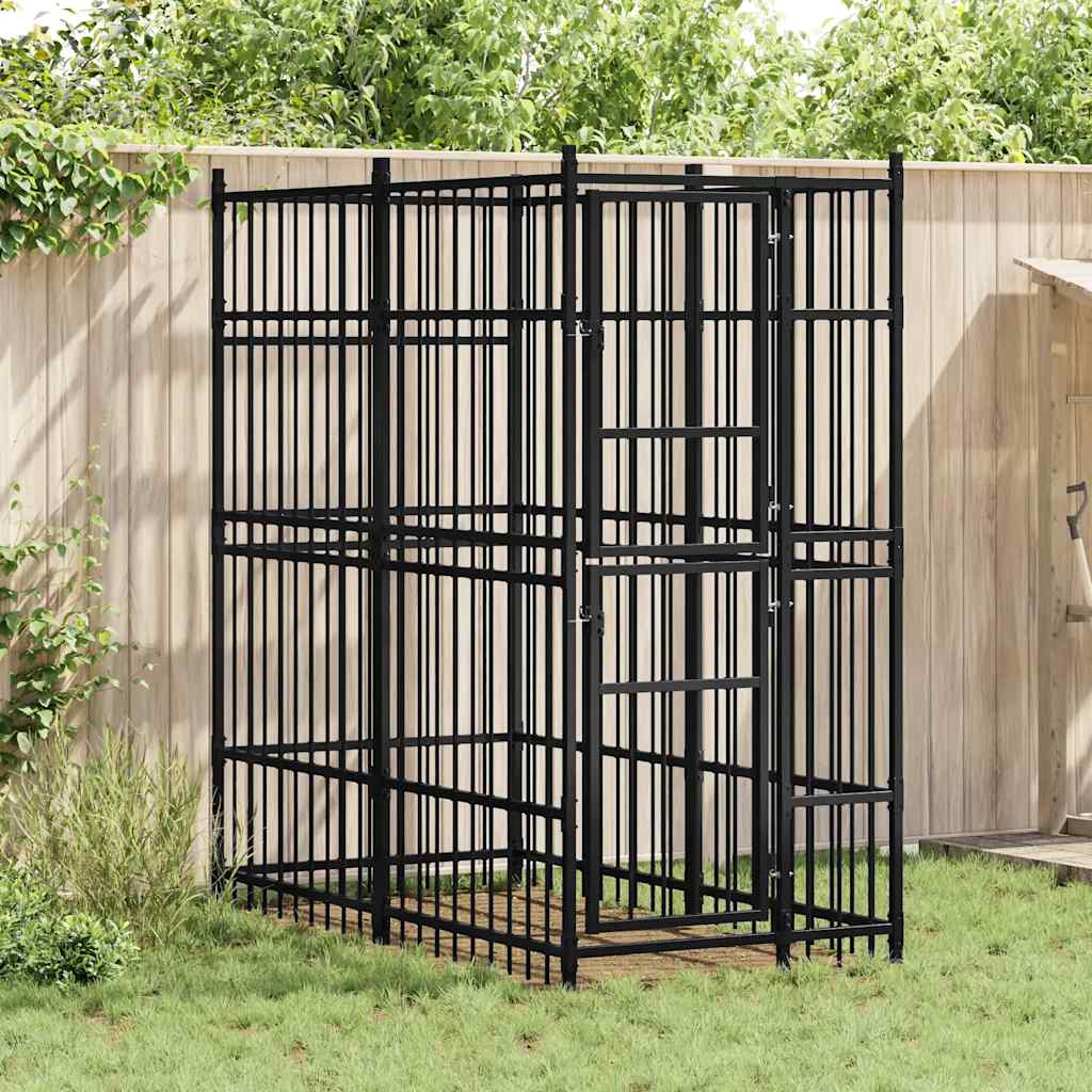 udendørs hundebur 1,84 m² stål
