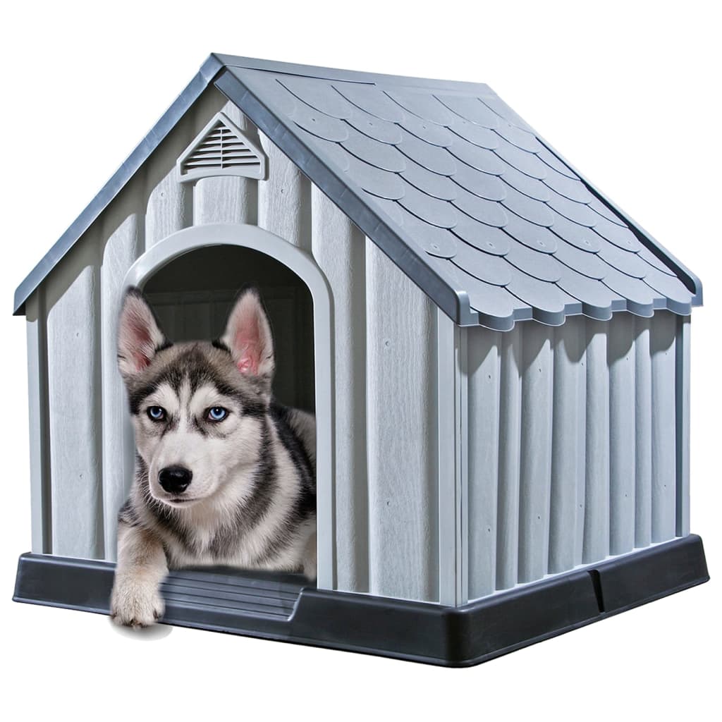 hundehus 92x87x91 cm plastik grå
